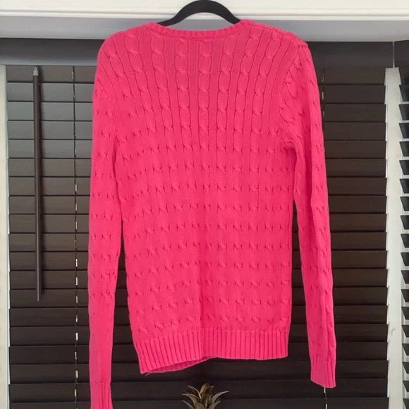 Polo cable knit pink sweater - Picture 2 of 4